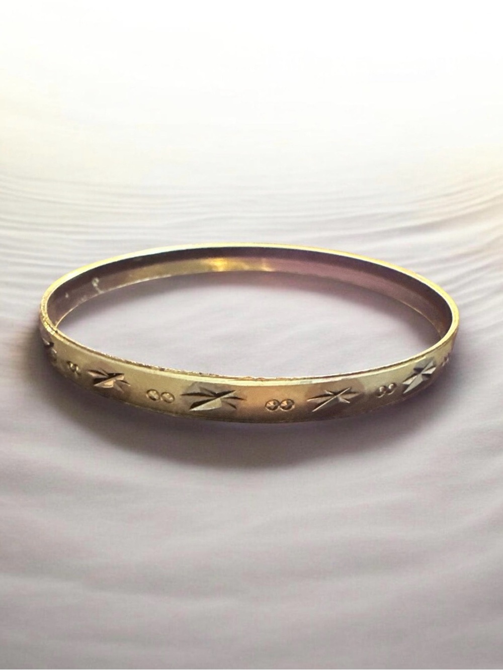 Gold-Tone Star Engraved Bangle Bracelet - Women's Jewelry
903